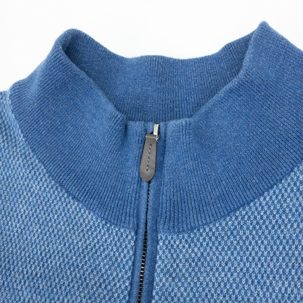 Vineyard Vines 1/4 Zip Pullover Mens 3XT Blue Textured Cotton Blend Golf Sweater - Picture 5 of 14